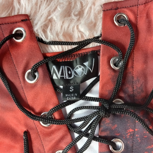 Dolls Kill Widow gothic bodycon laceup mini dress! Natures terror - Picture 9 of 13